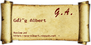 Góg Albert névjegykártya